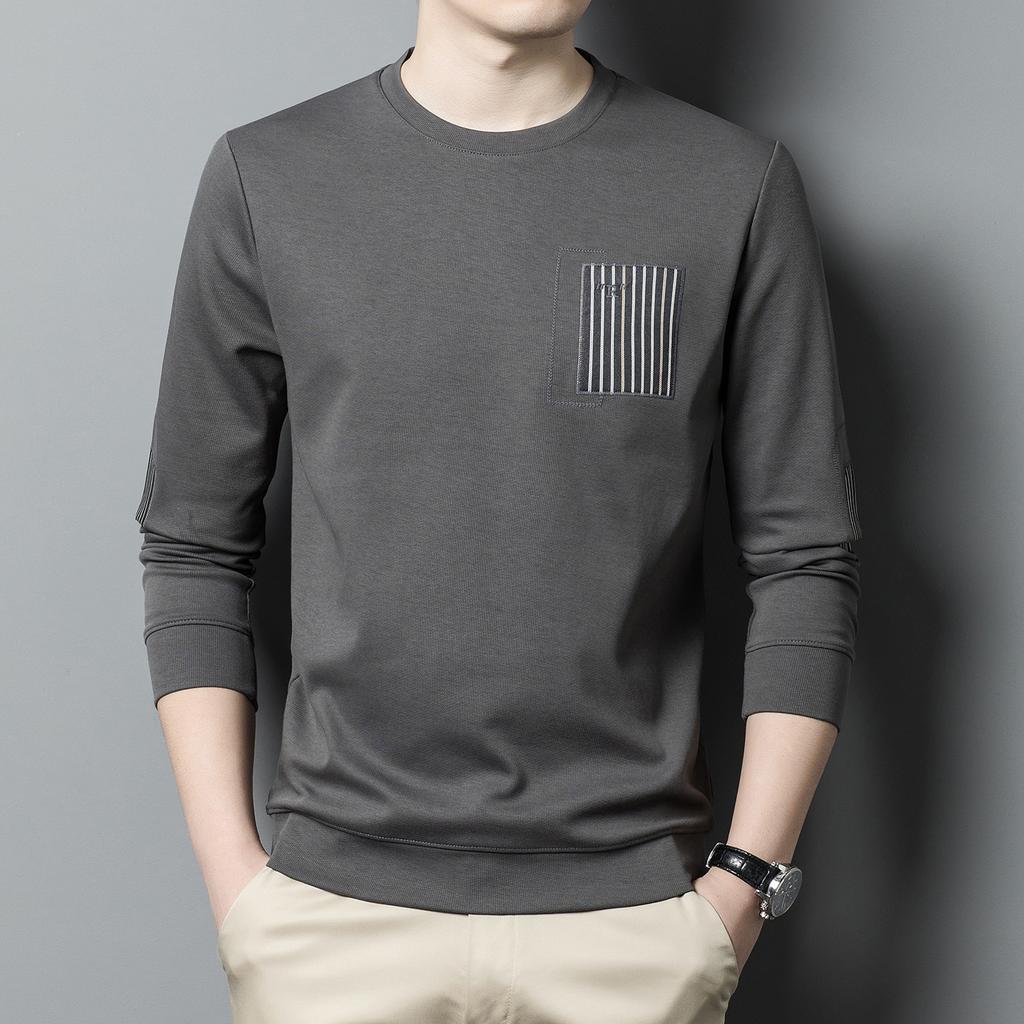 Autumn Sweatshirt Men's Youth Fashion Handsome Printed Bottoming Long-sleeved Round Neck T-shirt Men's Clothing