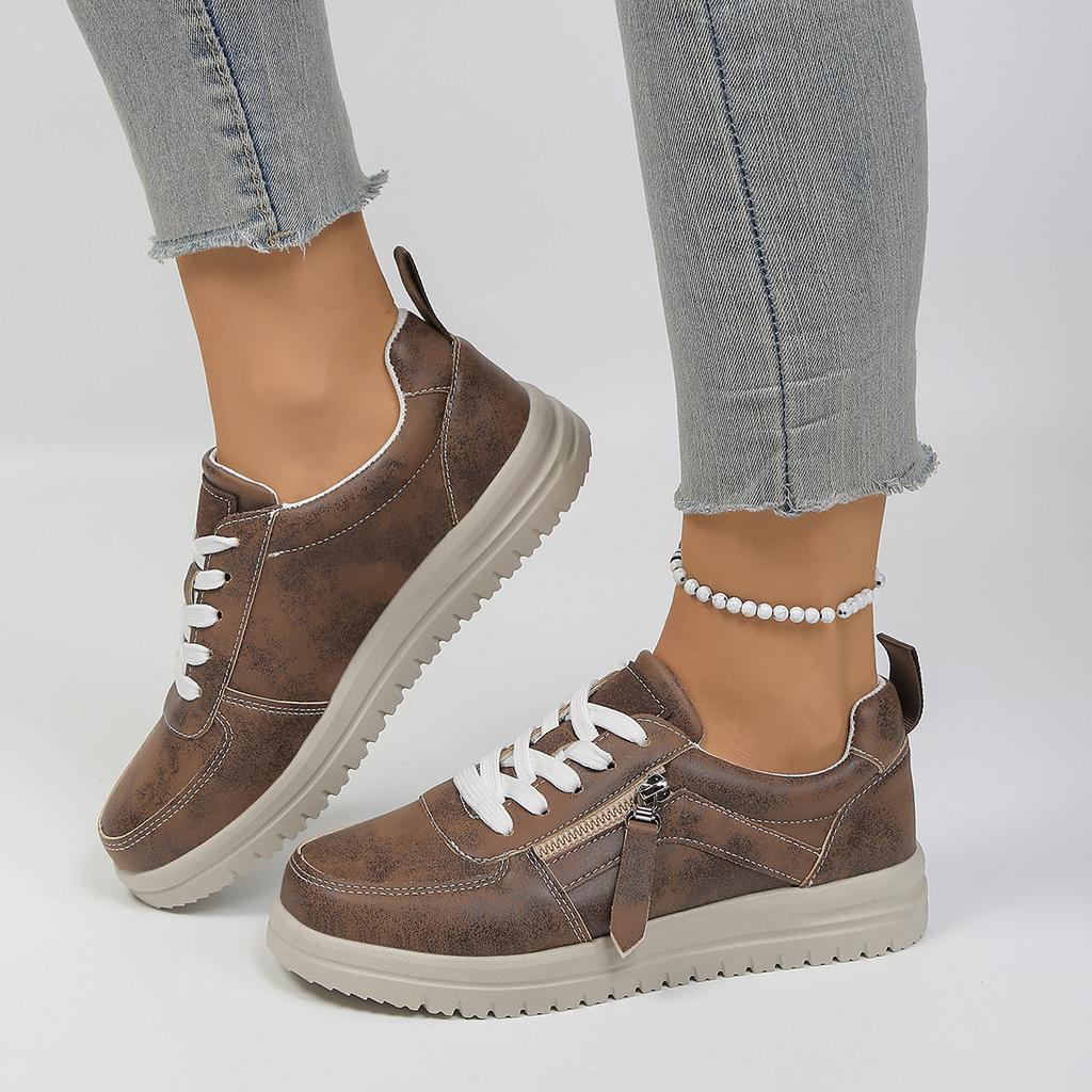 Women Sneakers Thick Soled Round Head Fashion Shoes Women Comfortable Breathable Women Shoes Casual Wear-resistant Sneakers