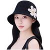 3D Flower Embroidered Fisherman Hat Foldable Straw Hat Fashion Bucket Hat  Outdoor
