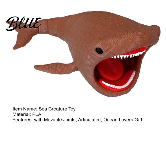 Mythical Creature Model 3D Printed Sea Toy Deep Animal Figurine with Movable Ornament Joints Articulated Ocean Predator Decoration Lovers Gift Statue