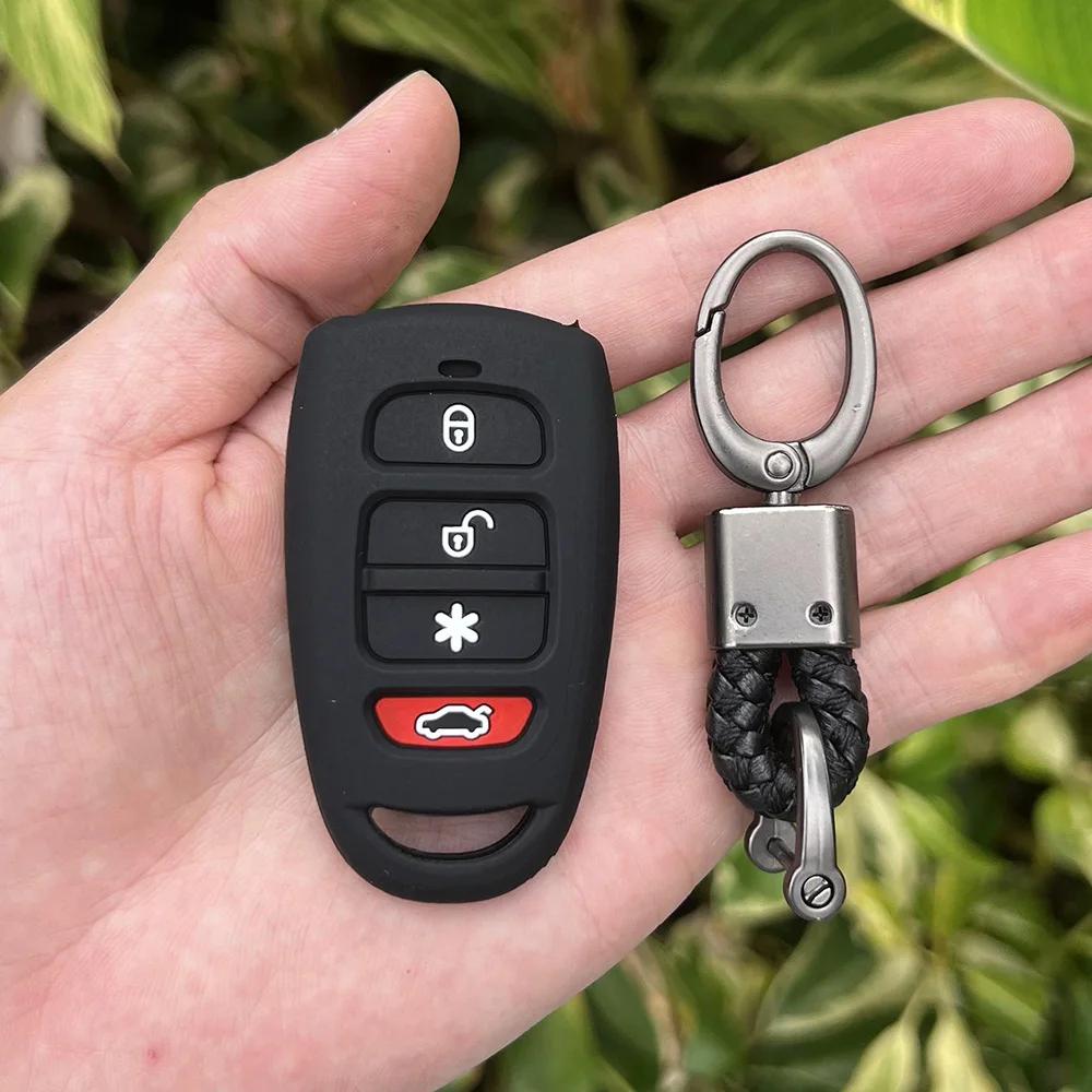 Silicone Car Key Case Cover For Hyundai Tucson Accent For Kia Sedona Mini Van Sorento Carens Sonata 5 Buttons Key Shell Holder