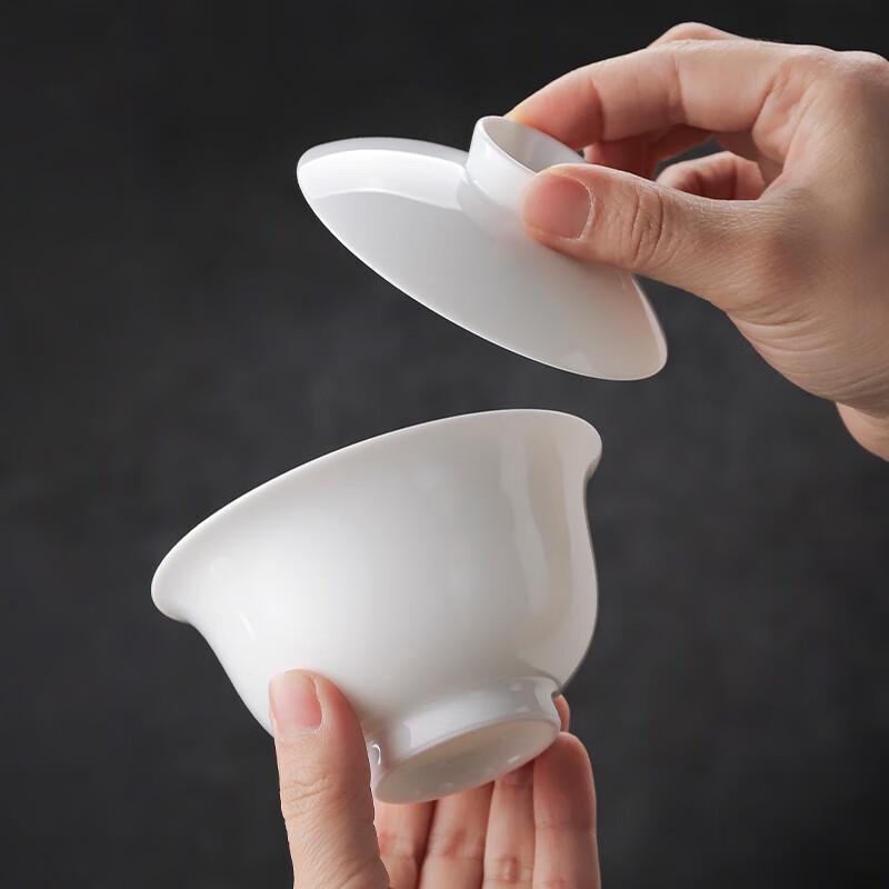 Jingdezhen Ceramic White Porcelain Gaiwan Tea Cup