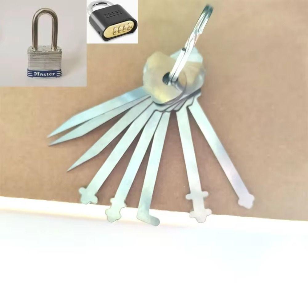 Stainless Steel Master Keys Lock Installation Durable Skeleton Lock Hook Warded Pick Sturdy Rust-proof Open Doors Key Set