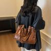 Vintage Handbag Solid Color Shoulder Bag Women's Large Capacity Commuter Tote Bag
