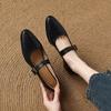 Krazing Pot Sheepskin Autumn Winter Shoes Buckle Straps Low Heels Mary Janes Size 40 Round Toe Brown Color Pumps