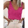 Women's V Neck Sleeveless Sequin Tank Top Straight Fit Elegant Party Cami Top