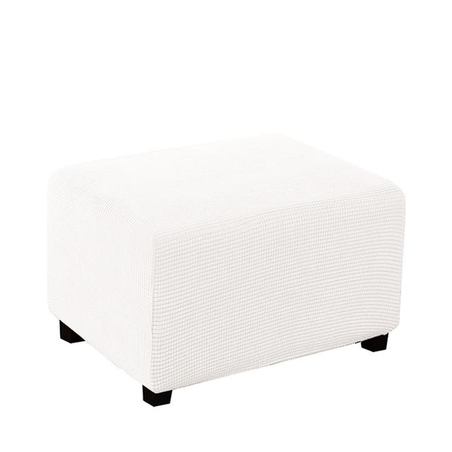Jacquard Ottoman Stool Cover Stretch Footrest Dust Slipcover For Living Room Plush Non -Slip Chairs Protector L Xl Size Home Use Decor
