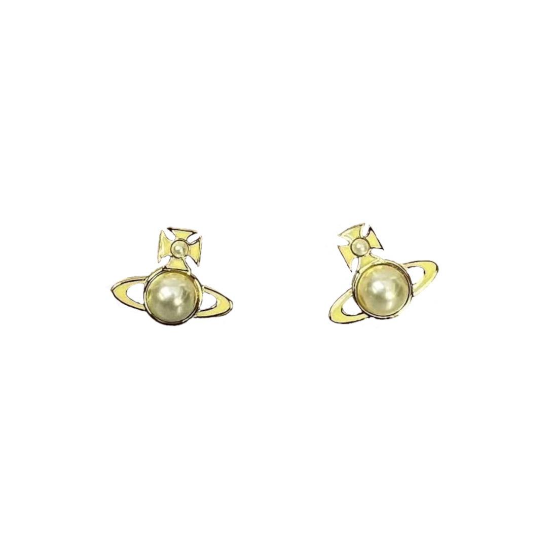 Vivienne Westwood Logo Earrings Women earrings Gold 6201035W02R827R827 Basic Packaging-Dust Bag+Box