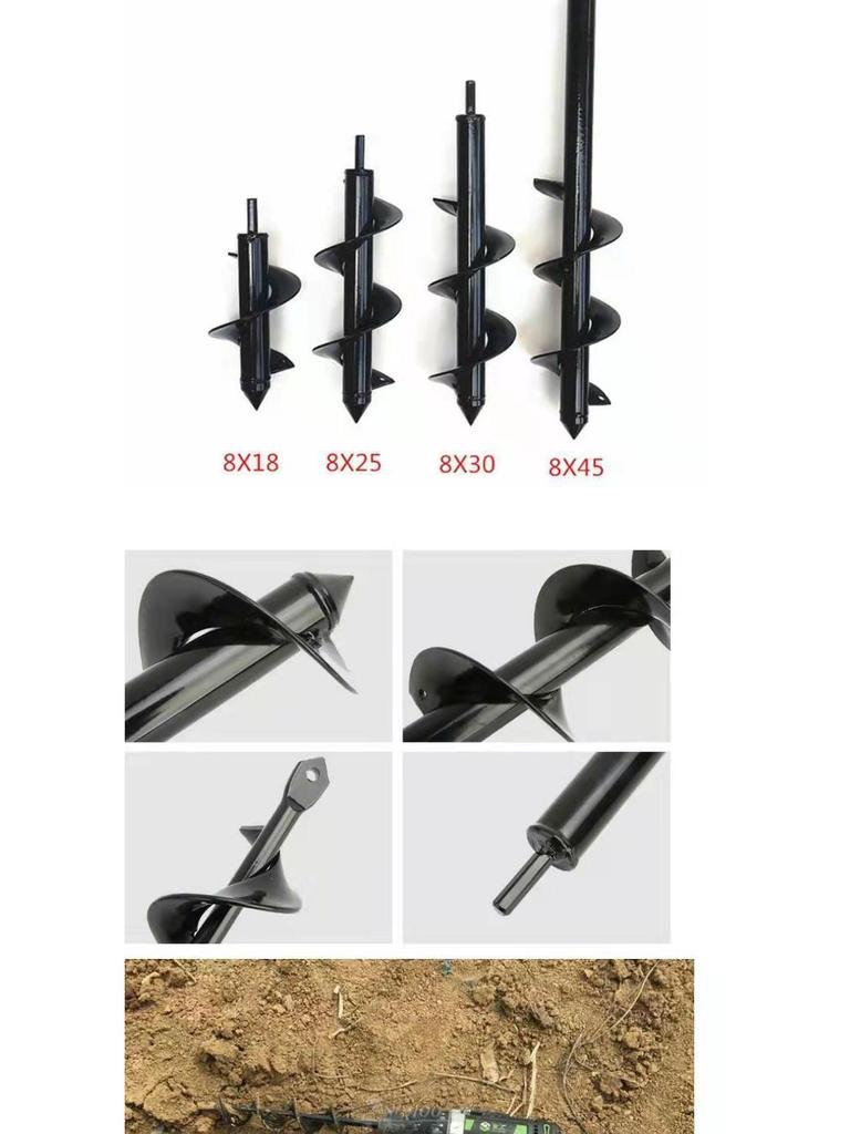 Zahradní vrtačka: Spirálový vrták pro sázení květin, trávy a zeleniny; Všestranný nástroj pro terénní úpravy, kypření půdy a hnojení