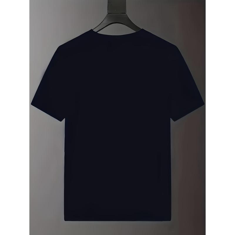 European size Short-Sleeved T-Shirt Printed Casual Comfortable T-shirt for Men Crew Neck Regular Fit Fashionable Men's Tee Tops