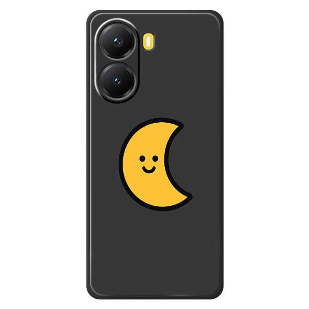 For Xiaomi Redmi Turbo 4 5G/Poco X7 Pro 5G Case Yellow Moon Pattern Printing Straight Edge TPU Phone Back Cover