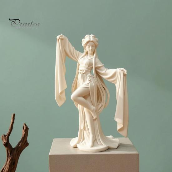 Chinese Style Dancing Girl Ornament 3D Printed Ancient Dancer Ornament, Elegant Flowing Water Sleeve Figurine, Fine Traditional Oriental Aesthetic