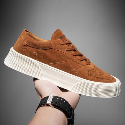 Men Sneakers Classic Thick-soled Vulcanized Shoes for Men Designer Orange Low Top Jogging Shoes Trend Round Toe Skateboard Shoes