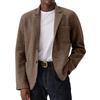 Men's Solid Color Woolen Coat Men's Pockets Button Casual Jacket