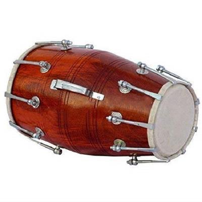 Dholak Musical Porca/Parafuso Madeira de Sisso Bolsa de Transporte Afinação por Parafuso Dholki de Casamento (Castanho)