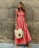 2025 Summer Women's Patchwork Plaid Spaghetti Strap Swing Dress