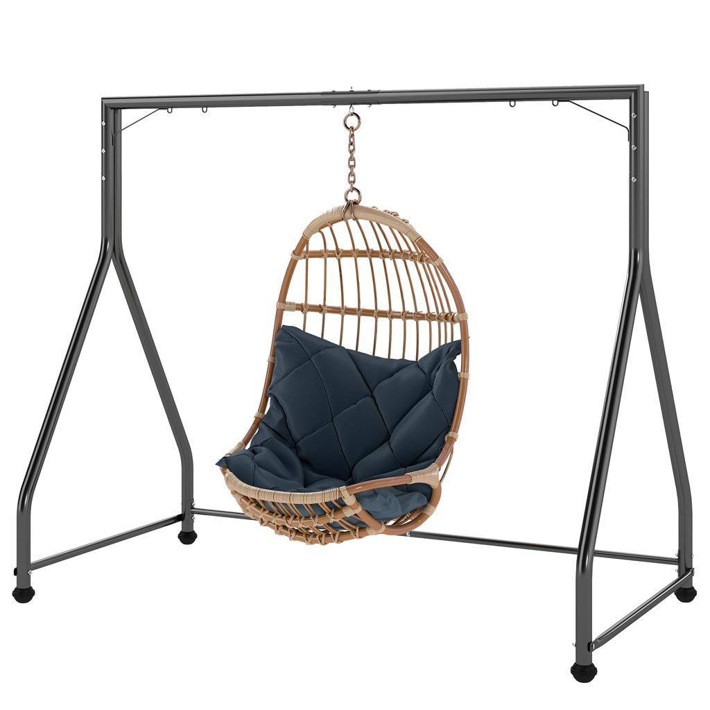 Steel Swing Stand, for 2 and 3-Seat Swings, 360 Kg Load, 210 X 117 X 175 Cm, Black