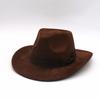 New British wide-brimmed top hat, autumn and winter jazz hat for men and women, big-brimmed suede hat, woolen gentleman's big felt hat.
