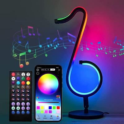 LED světlo v podobě noty Barevná RGB atmosférická stolní lampa Noční světlo na noční stolek Do ložnice Kanceláře