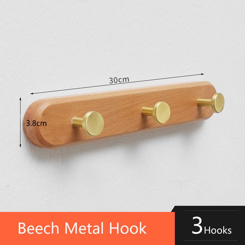 

Hemu-solid wood hook without punching holes, hanging clothes hook behind the door, wooden wind wardrobe entrance hook