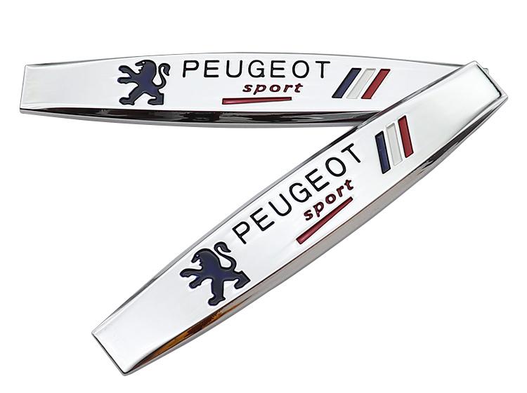 2pcs/1pair new 3D Peugeot logo metal Car Fender side Car door Emblem car window sticker styling Accessories