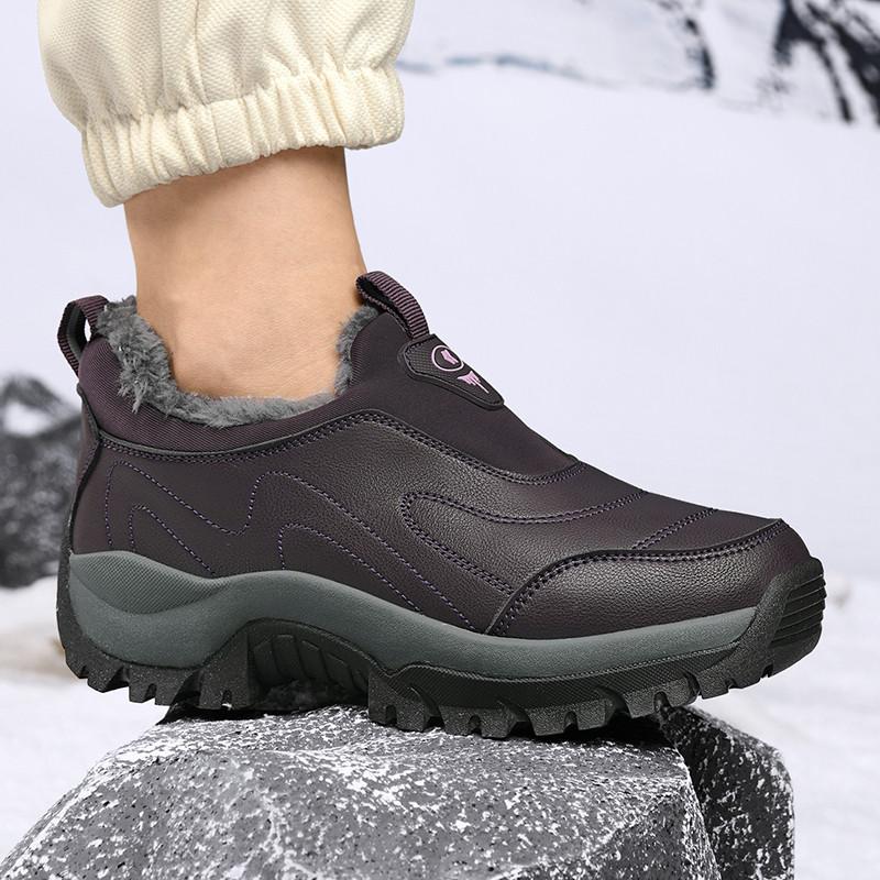 Fashion New Outdoor Winter Men's Snow Boots Warm Plush Walking Boots Men's Loafers Office Shoes Hiking Non-slip Rubber Men's Work Boots