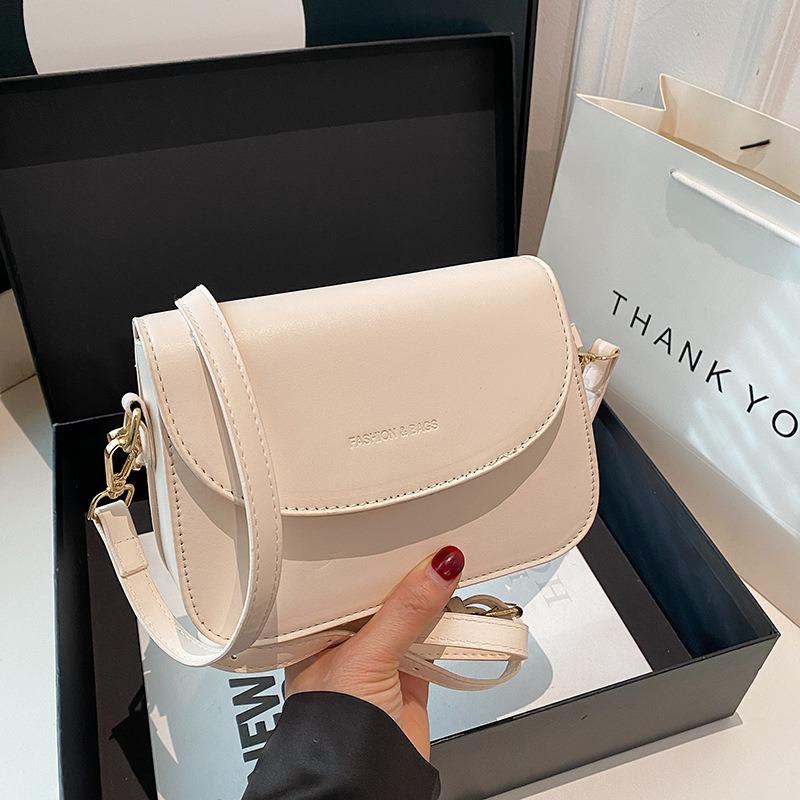 Solid Color Fashion Shoulder Messenger Bag Women's Winter New Simple and Popular Small Square Bag