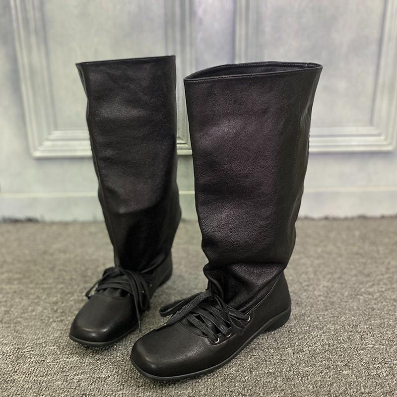 Fashion Winter New Women High Boots Flats Shoes Designer 2025 Trend Casual Gladiator Boots Brand Party Walking Lace Up Sneakers Botas