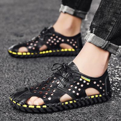 2025 Summer New Breathable Soft-soled Men's Casual Shoes Hollowed Out Hand-stitched Sandals Bag Head Outer Hole Shoes
