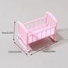 Miniature Dollhouse Cradle Simulation Mini Baby Crib Unique Rocking Bed Model  Dollhouse Decoration