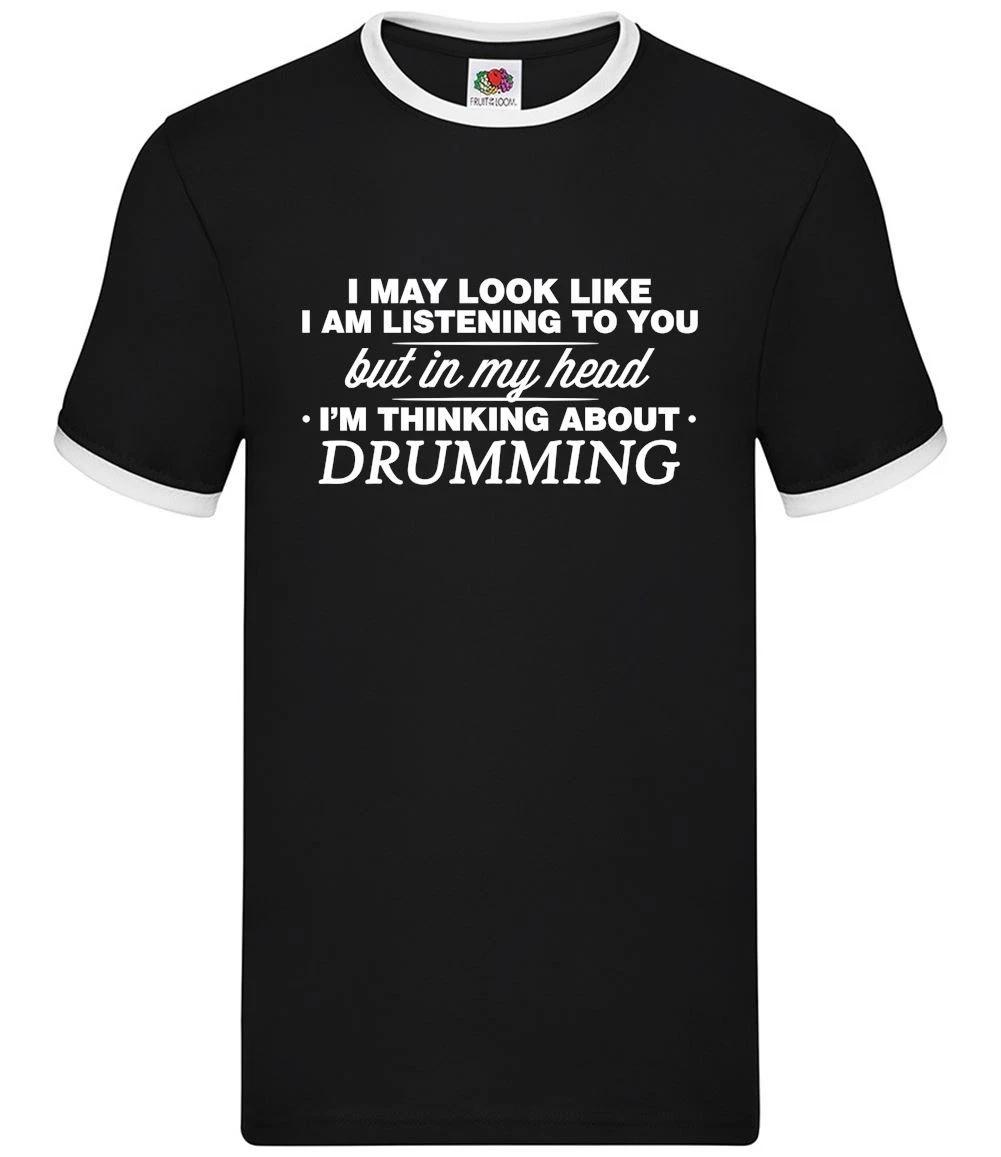 My Head I m Drumming - Mens Ringer - Drums Drummer Rock Music XXXL