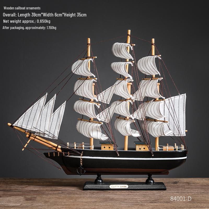 Smooth Sailing Boat Model: Desktop & Bookshelf Ornament for Home Decor