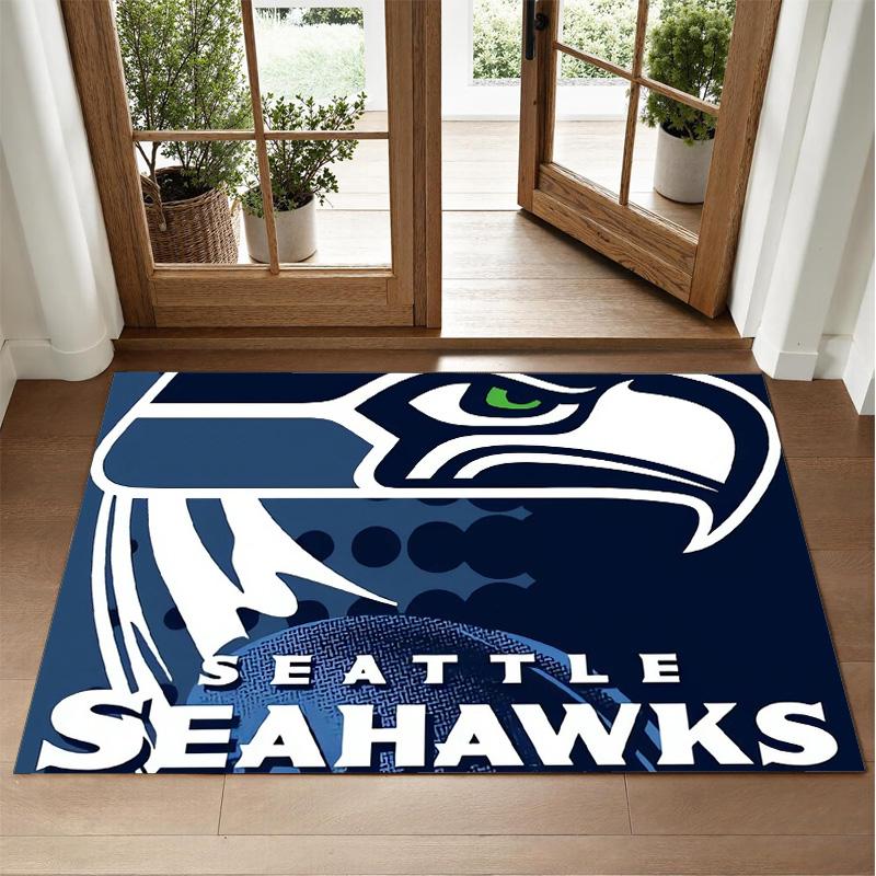 Seattle Seahawks Design Crystal Velvet Rug Soft Decorative Mat for Bedroom Entrance