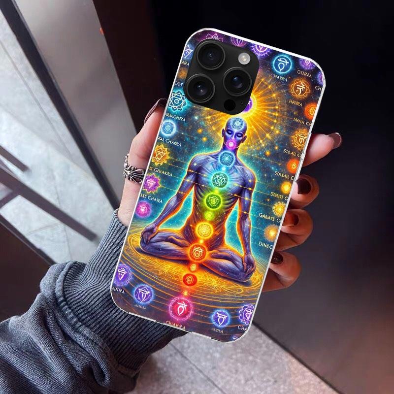 Yoga Chakra Spiritual Energy Universe Phone Case For iPhone 17 Air 16 15 Pro Max 14 Plus 13 Mini 12 11 Cover 7 8 SE Silicone She