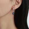 Elegant Blue Cubic Zirconia Water Drop Earrings For Women Classic Jewelry Accessory For Evening Parties