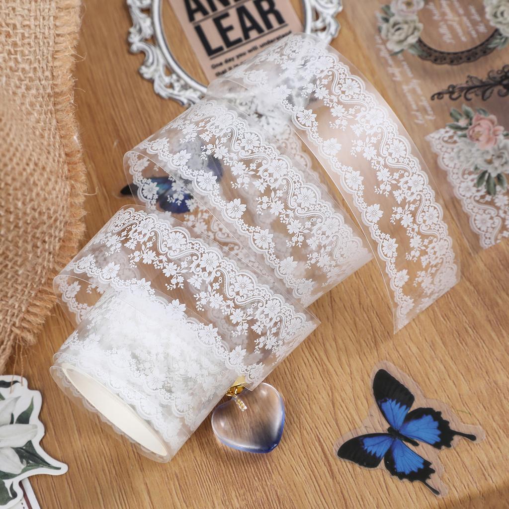 10Roll/Box Flower PET Tape Lace Masking Tape DIY Scrapbooking Sticker Journal Diary Aesthetic Stationery Campus gift