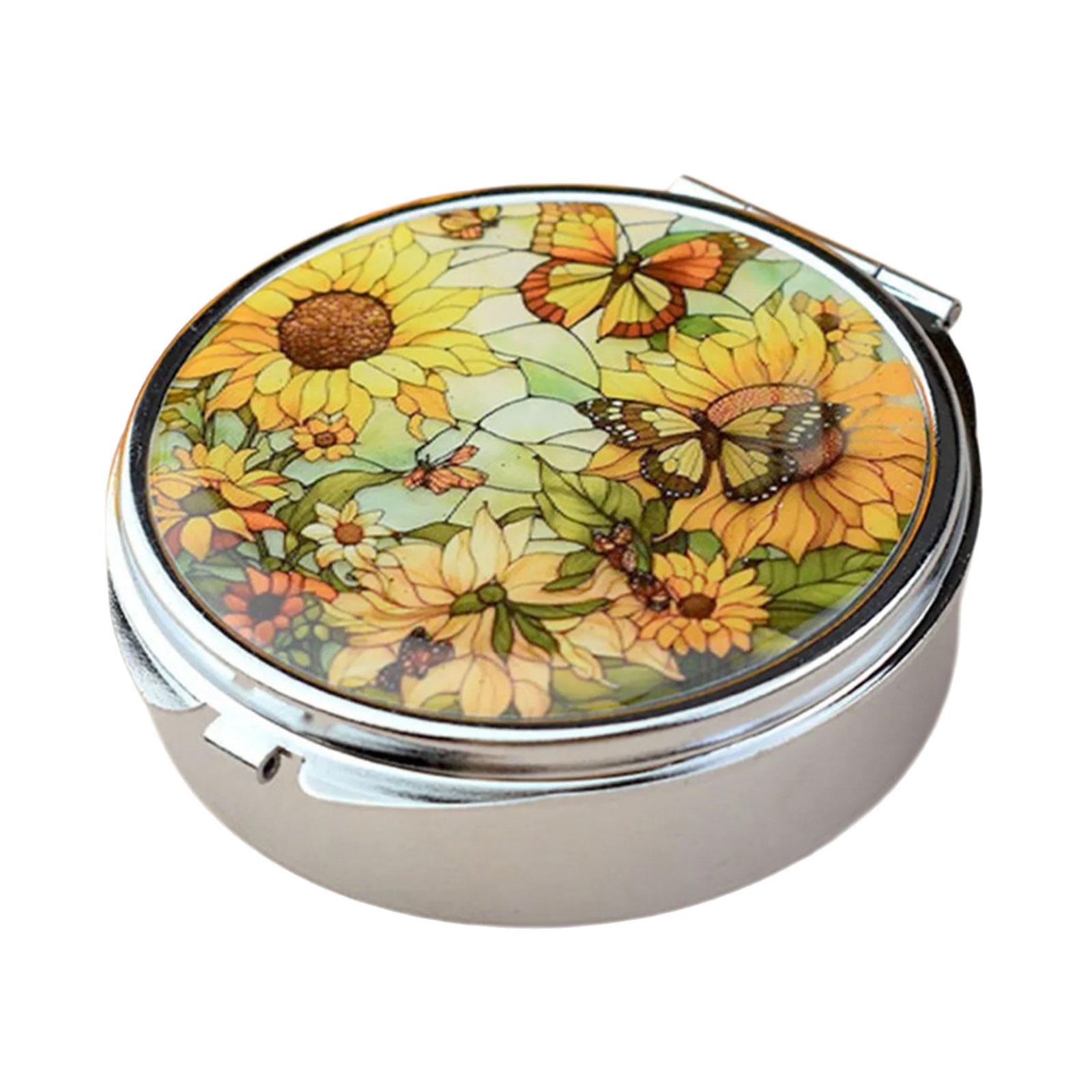 

Portable Metal Jewelry Organiser With Mirror And Secure Closure For Travel Medicine Storage Container with Compartment 1