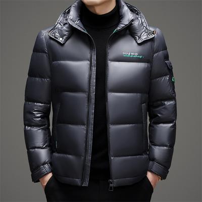 Black Gold Short Down Jacket Thickened Winter Men's Duck Down Cold-proof Casual Hooded Down Jacket