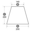 Lamp-Shade [A-25140] Arm-Mounted Lampshade, Hotel Lampshade, Replacement Lampshade for Desk Lamps, Shantung, Cream, 25cm Diameter