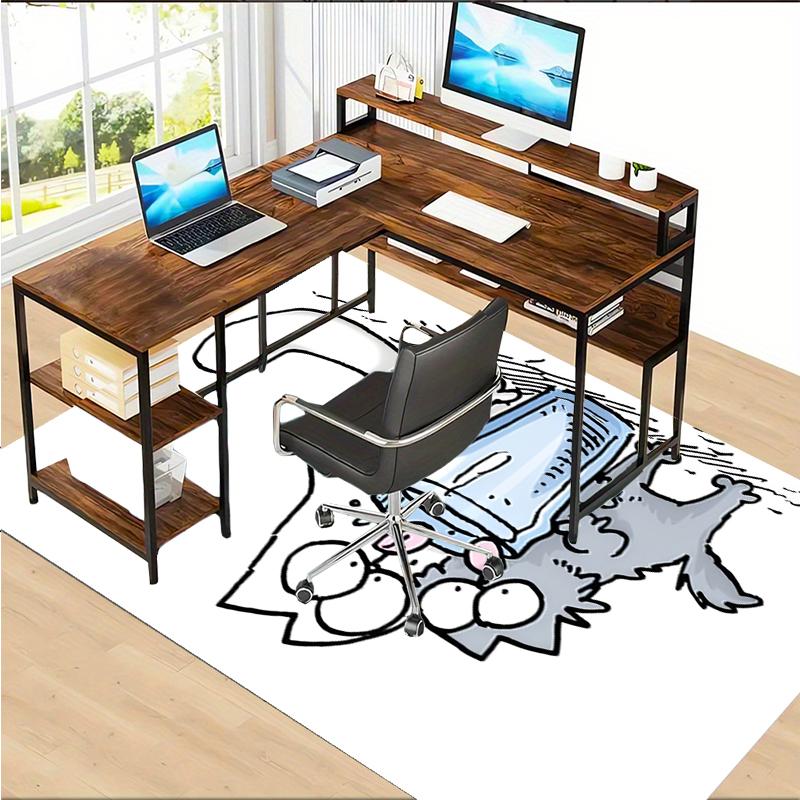 Simon's cat Polyester Carpet, Soft Indoor Mat for Office Chair, Living Room, Computer Desk - Decorative Home Office Rug Design