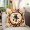 One Cushion Cover Featuring Royal Bees, Designed With A Festive Theme And Equipped With A Hidden Zipper, Suitable For Sofas, Liv