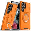 For Samsung S26 Ultra Case Galaxy S25 S24 S23 S22 S21 Ultra + Cover New Armor Case Slide Lens Protect Magnetic Ring Holder Cover