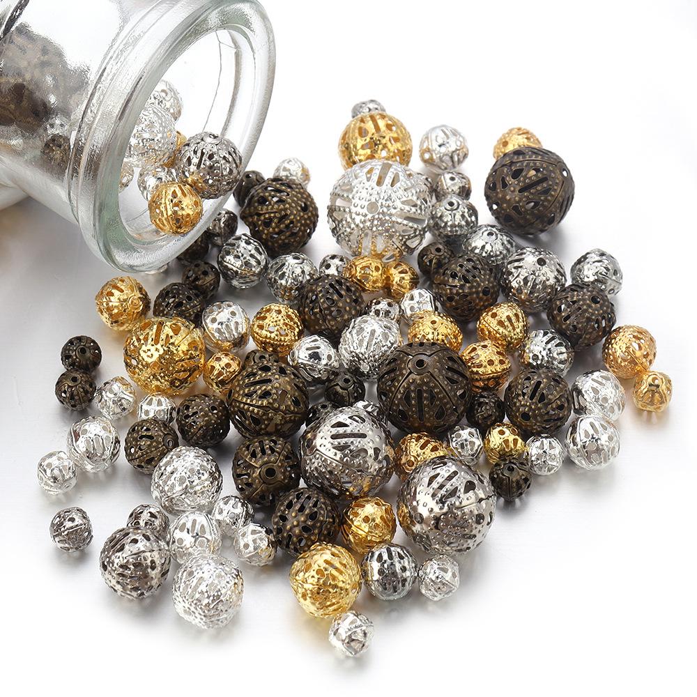Perline Distanziatrici Metalliche a Pois Retrò per Braccialetti e Gioielli Fai da Te
