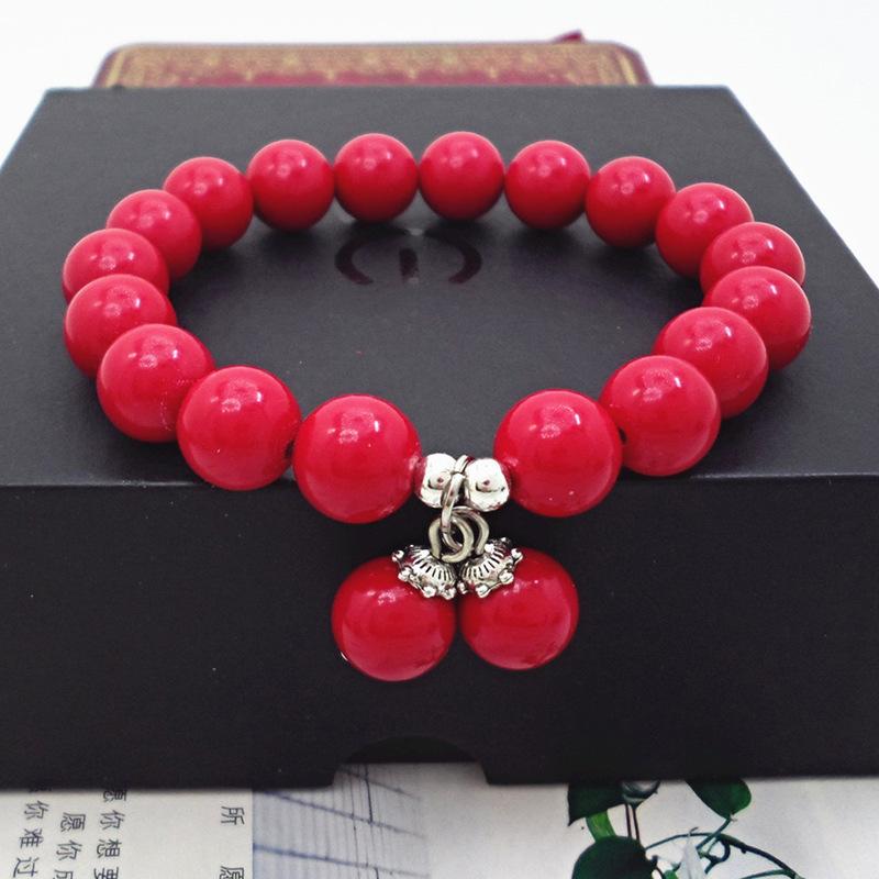 Cinnabar Cherry Pixiu Bracelet Birthday Red Cinnabar Bracelet Single Circle Women's DIY Jewelry Accessories Giveaway