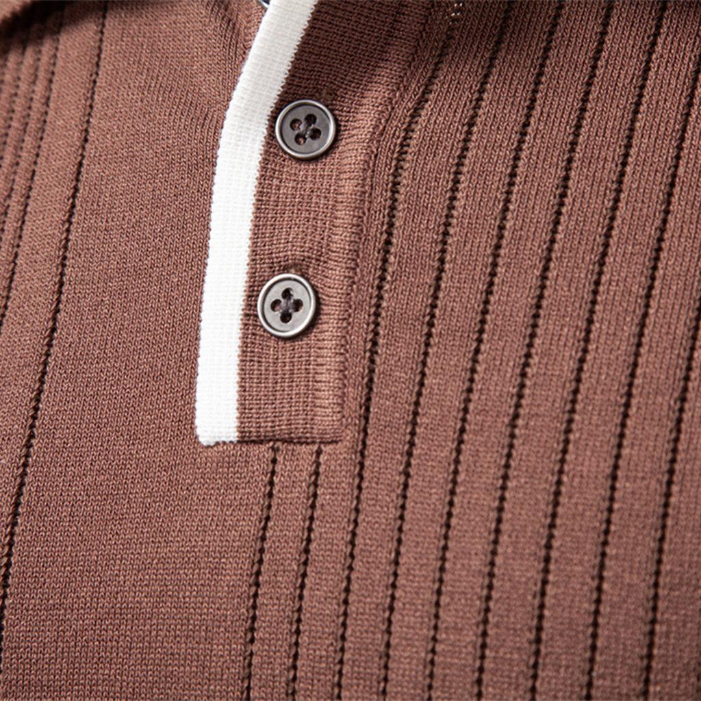 Men's Casual Long-sleeved Lapel Sweater