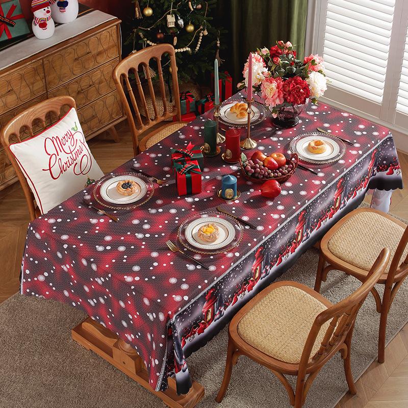 Christmas Tablecloth Holiday Wedding Party Table Cover Festive Craft Decor