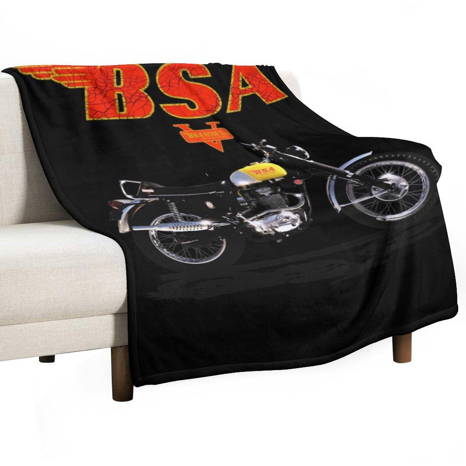 Vintage BSA Victor 441 Motorcycles Design by MotorMania Throw Blanket Soft Plaid Decorative Beds Flannel Moving Blankets 30x40in