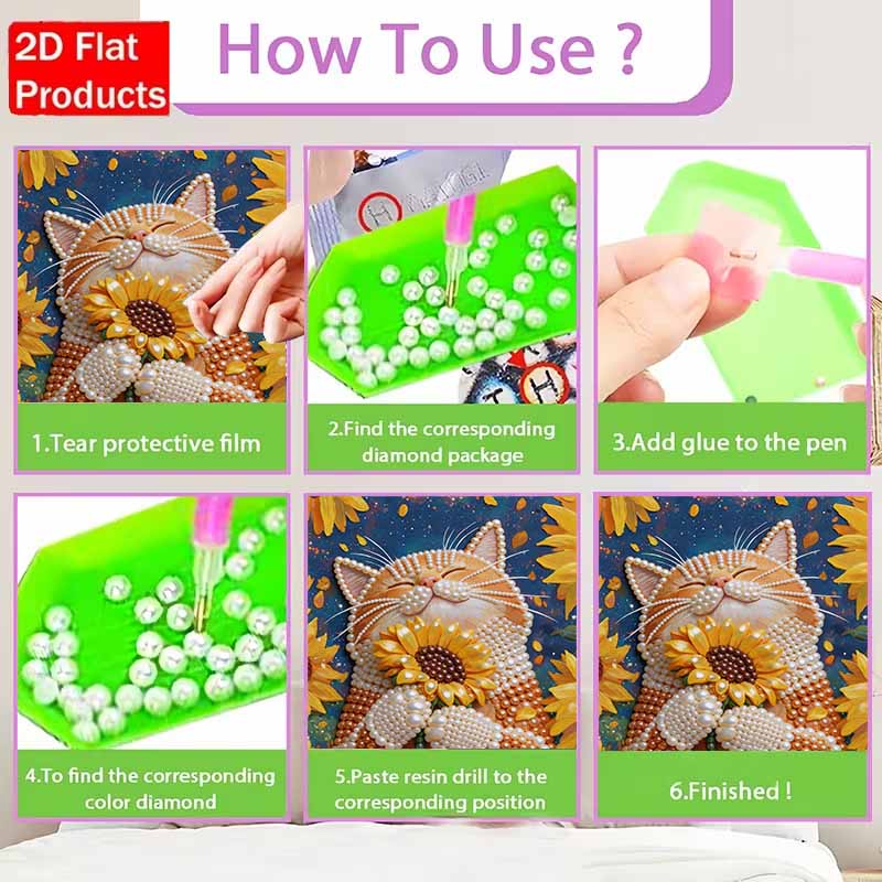 DIY The Cute Orange Cat Pearl Diamond Art Kits Without Frame 30x40cm Gem Art Diamond Painting Kits for Adults/Beginners Gift Idea Home Wall Decor