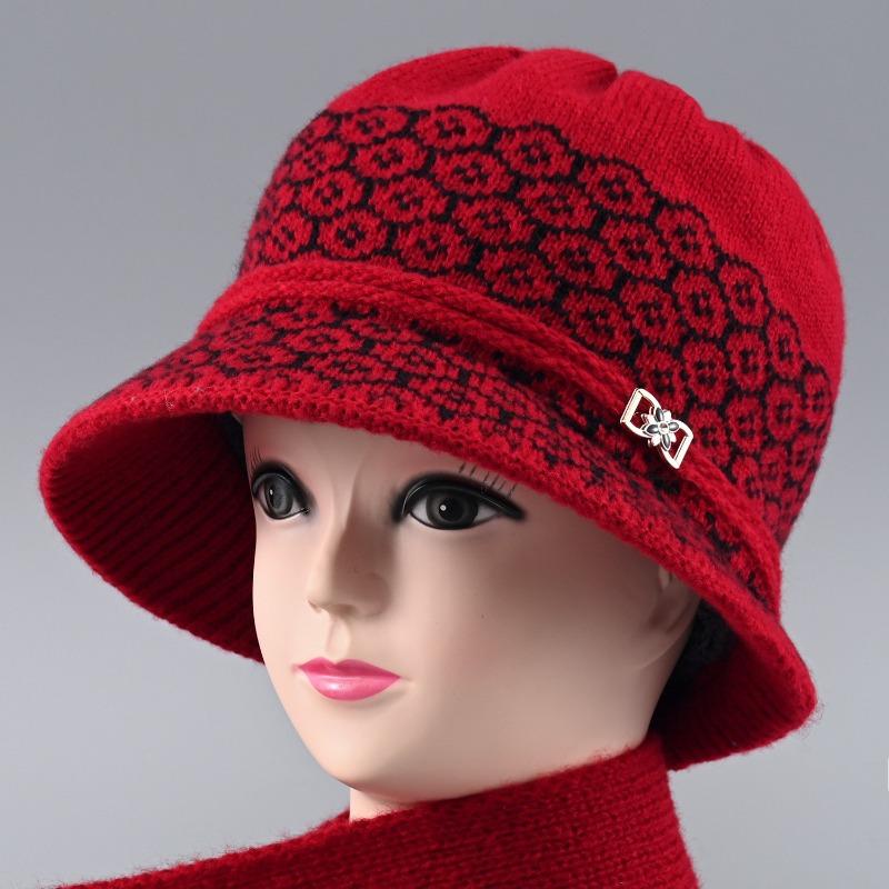 Hat Winter Lady Fleece Warm Knitted Wool Hat Old Hat Fleece Ear Protector