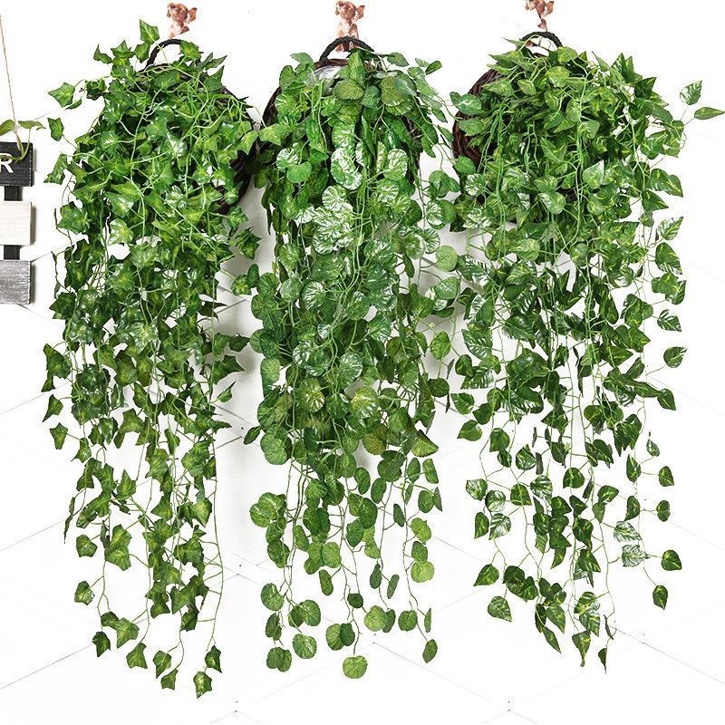 Artificial Green Willow Wall Hanging Indoor Living Room Hanging Basket Plant Wall Green Plant False Flower Vine Vine Hanging Decoration